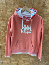 Vintage Y2K Womens Kappa Large Coral Pink Hoodie with White & Blue Detail